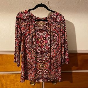 Patterned stretchy blouse